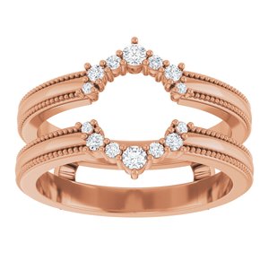 14K Rose 1/6 CTW Natural Diamond Ring Guard