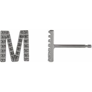 Sterling Silver Single Initial M Earring Mounting