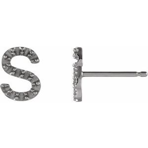 Platinum Single Initial S Earring Mounting