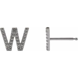 Platinum Single Initial W Earring Mounting