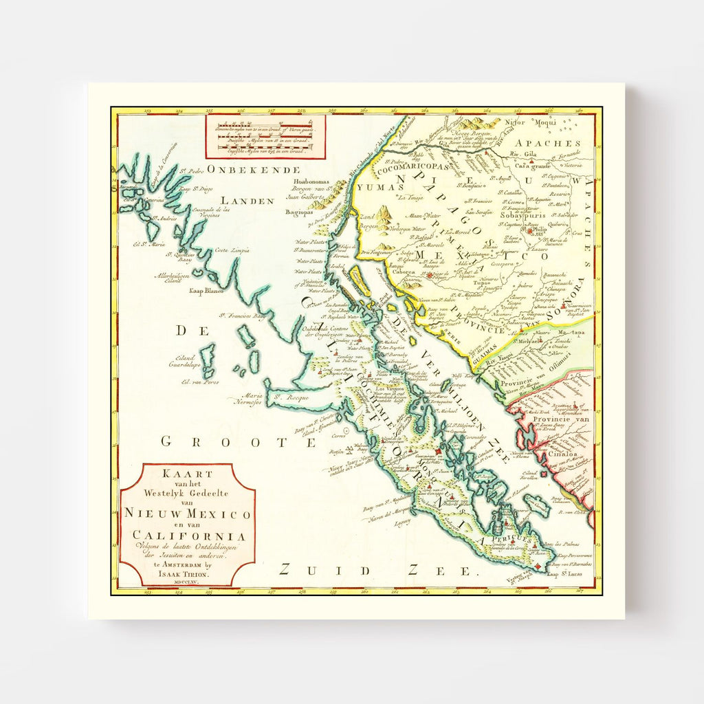 Vintage Map of California 1765