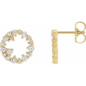 14K Yellow Gold 1/2 CTW Natural Diamond Circle Earrings