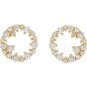 14K Yellow Gold 1/2 CTW Natural Diamond Circle Earrings – image 2