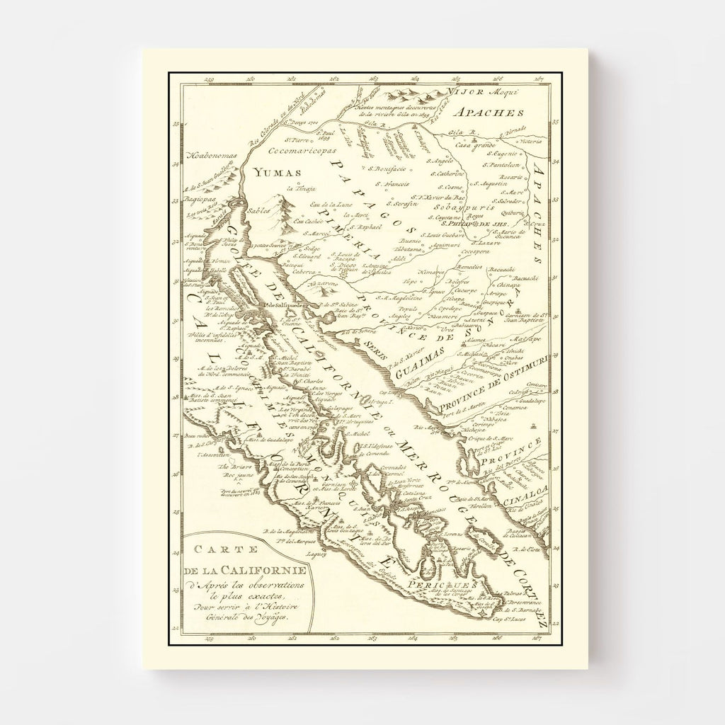 Vintage Map of California 1777