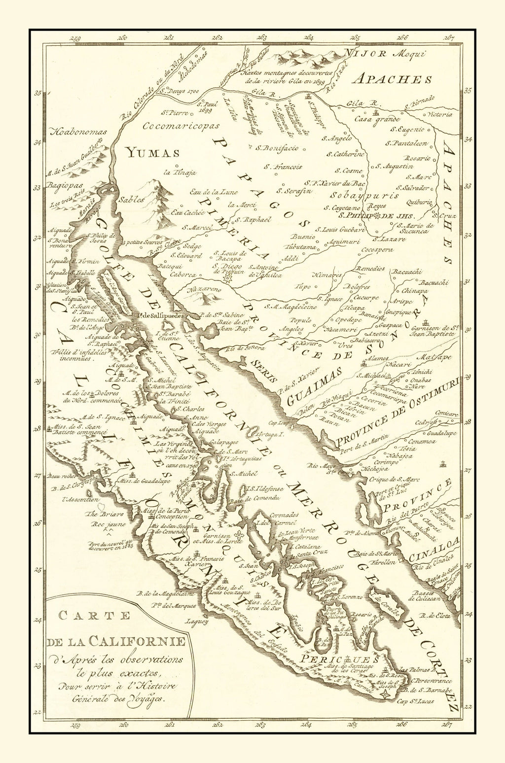 Vintage Map of California 1777