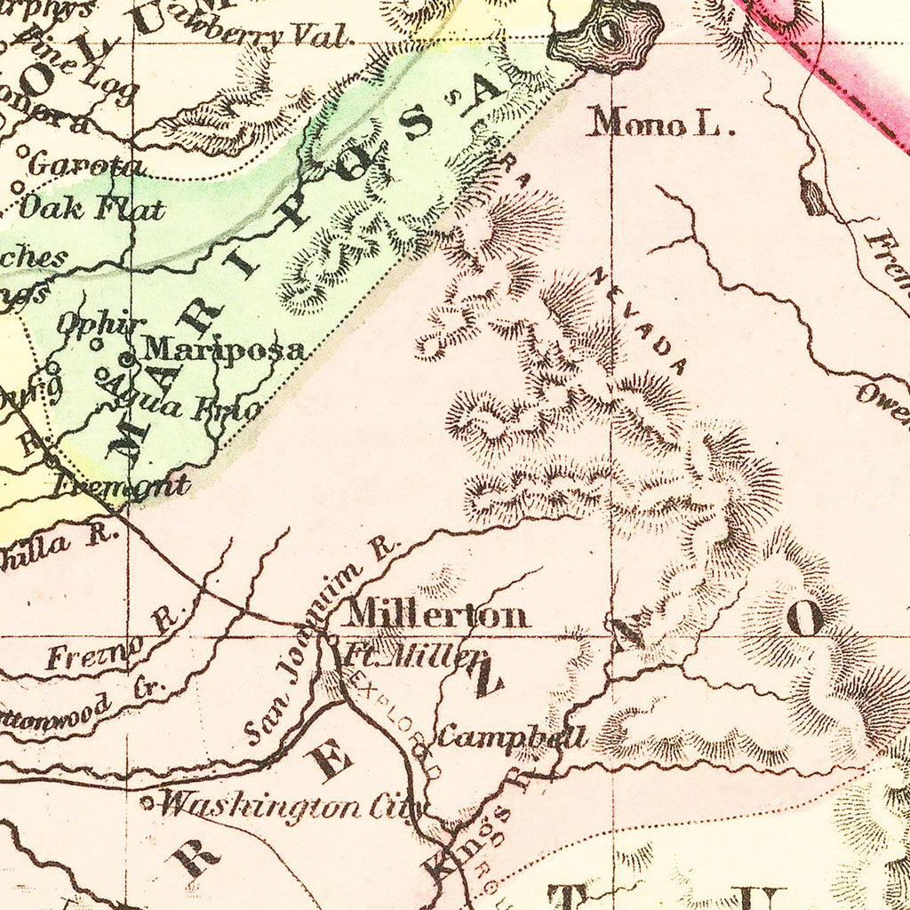 Vintage Map of California 1855