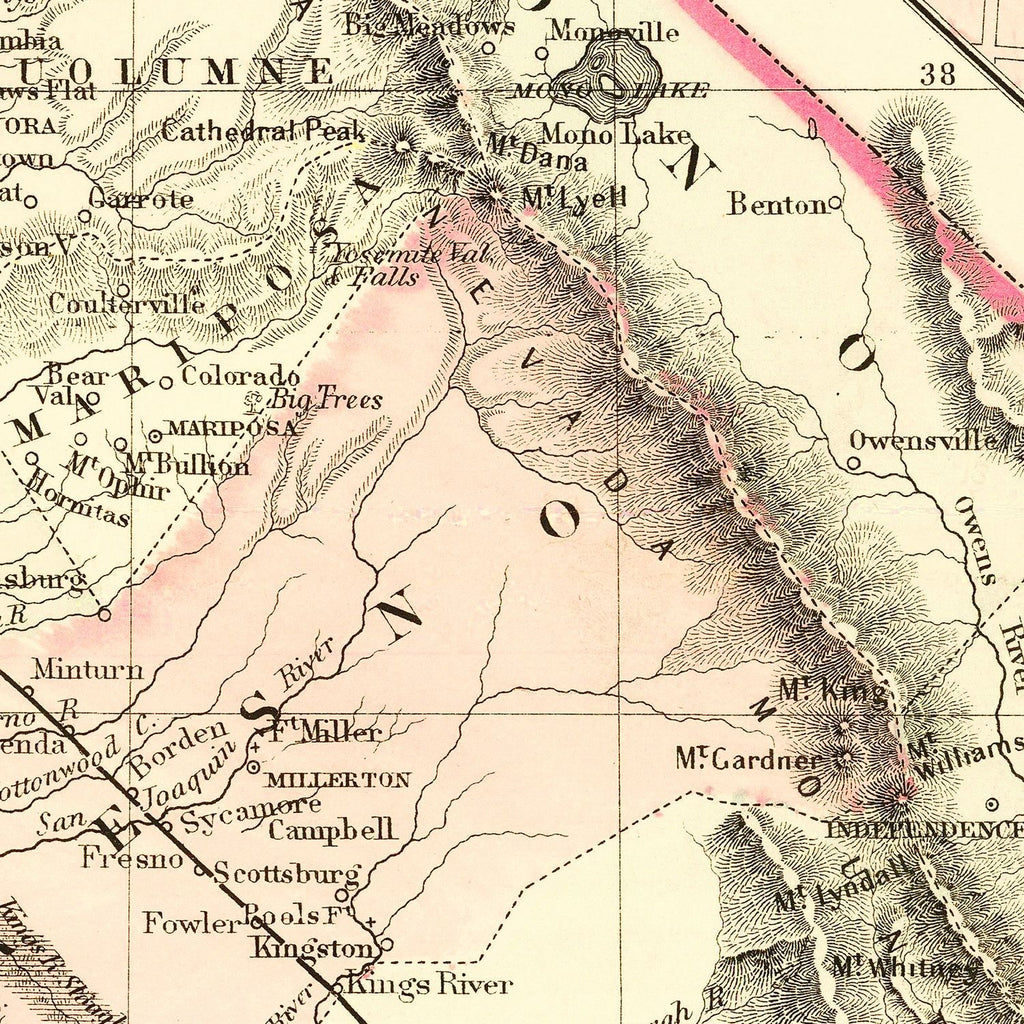 Vintage Map of California 1880