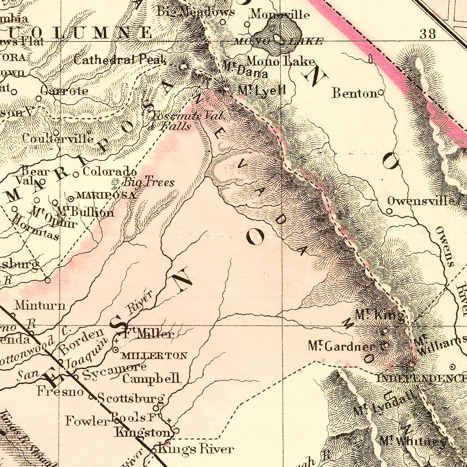 Vintage Map of California 1880
