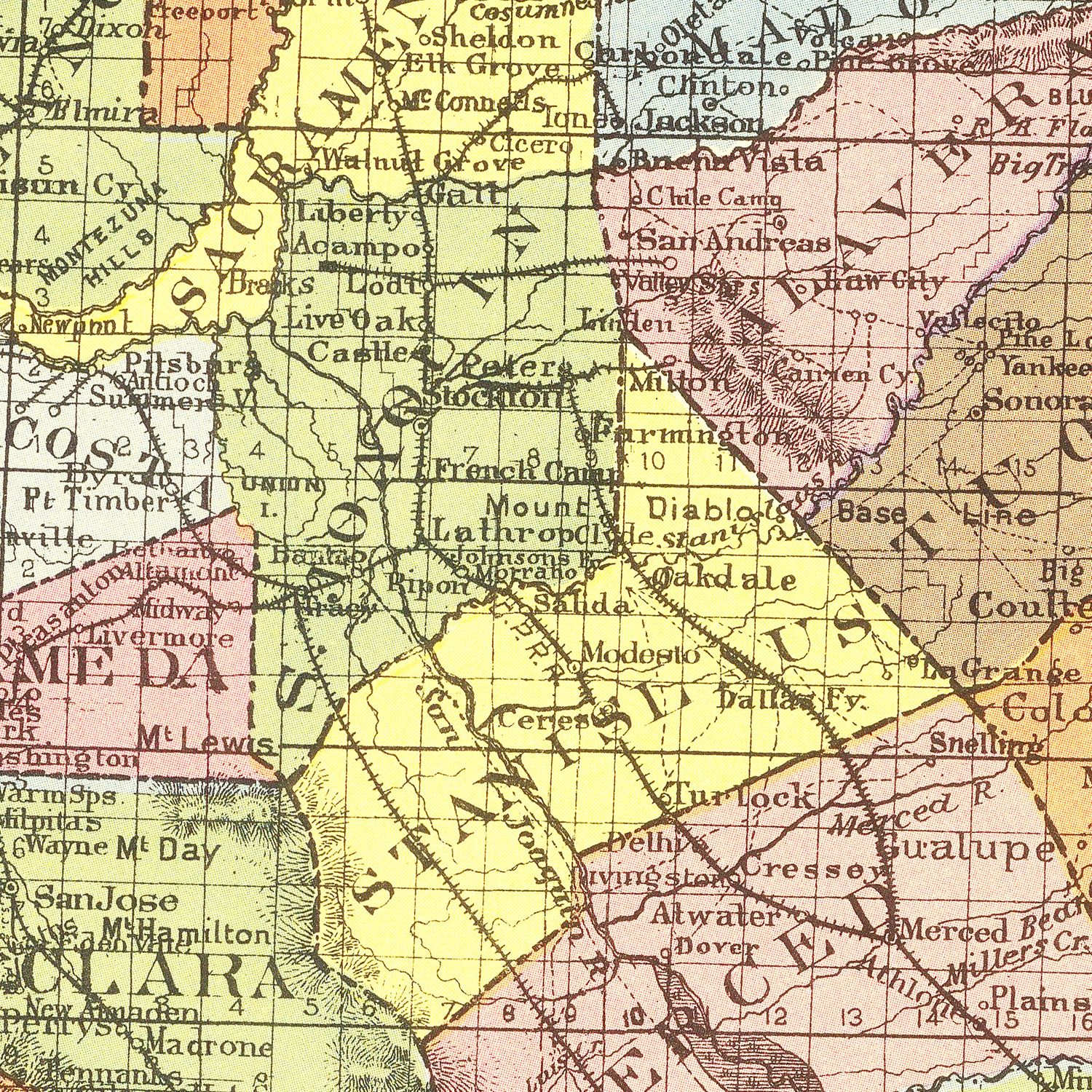 Vintage Map of California 1891