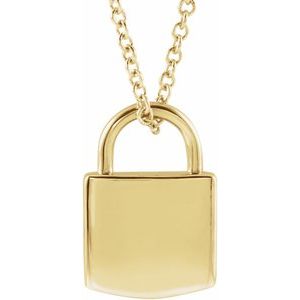 Engravable Lock Necklace or Pendant