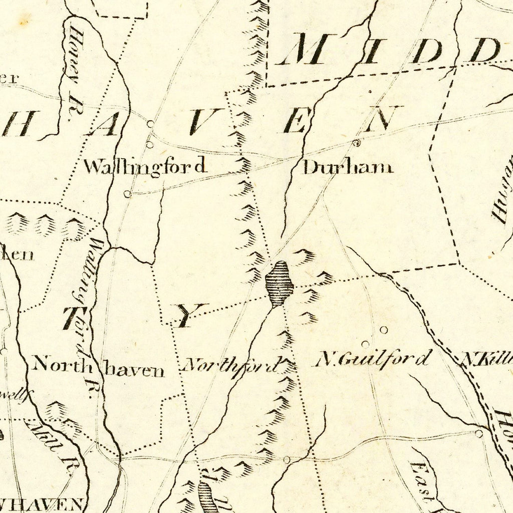 Vintage Map of Connecticut 1796