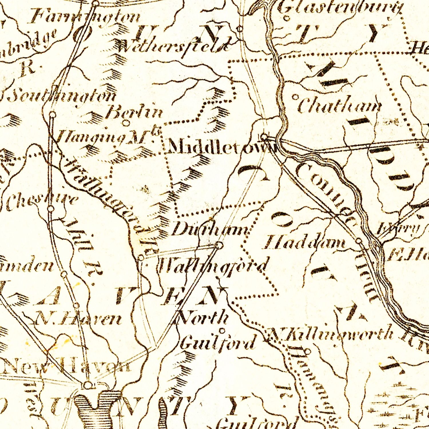 Vintage Map of Connecticut 1814