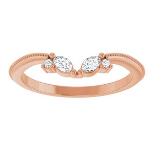14K Rose 1/8 CTW Lab-Grown Diamond Contour Band