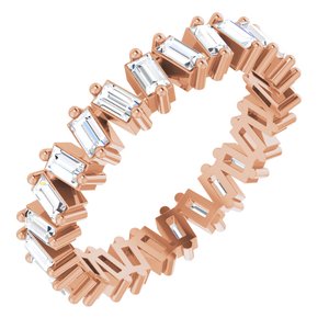 14K Rose 7/8 CTW Natural Diamond Eternity Band Size 6