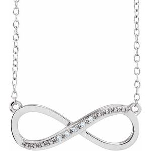 14K White Gold .025 CTW Natural Diamond 16-18" Necklace