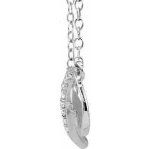 14K White Gold .025 CTW Natural Diamond 16-18" Necklace