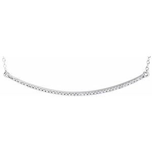 14K White Gold 1/6 CTW Natural Diamond Bar 16-18" Necklace