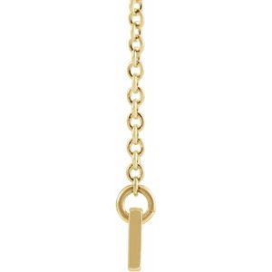 18K Yellow Gold-Plated Sterling Silver Engravable Bar 18" Necklace