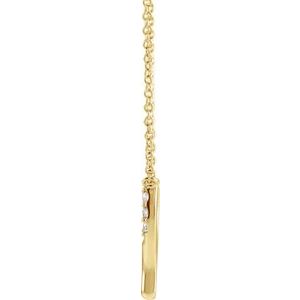 14K Yellow Gold .08 CTW Natural Diamond Petite Wishbone 18" Necklace