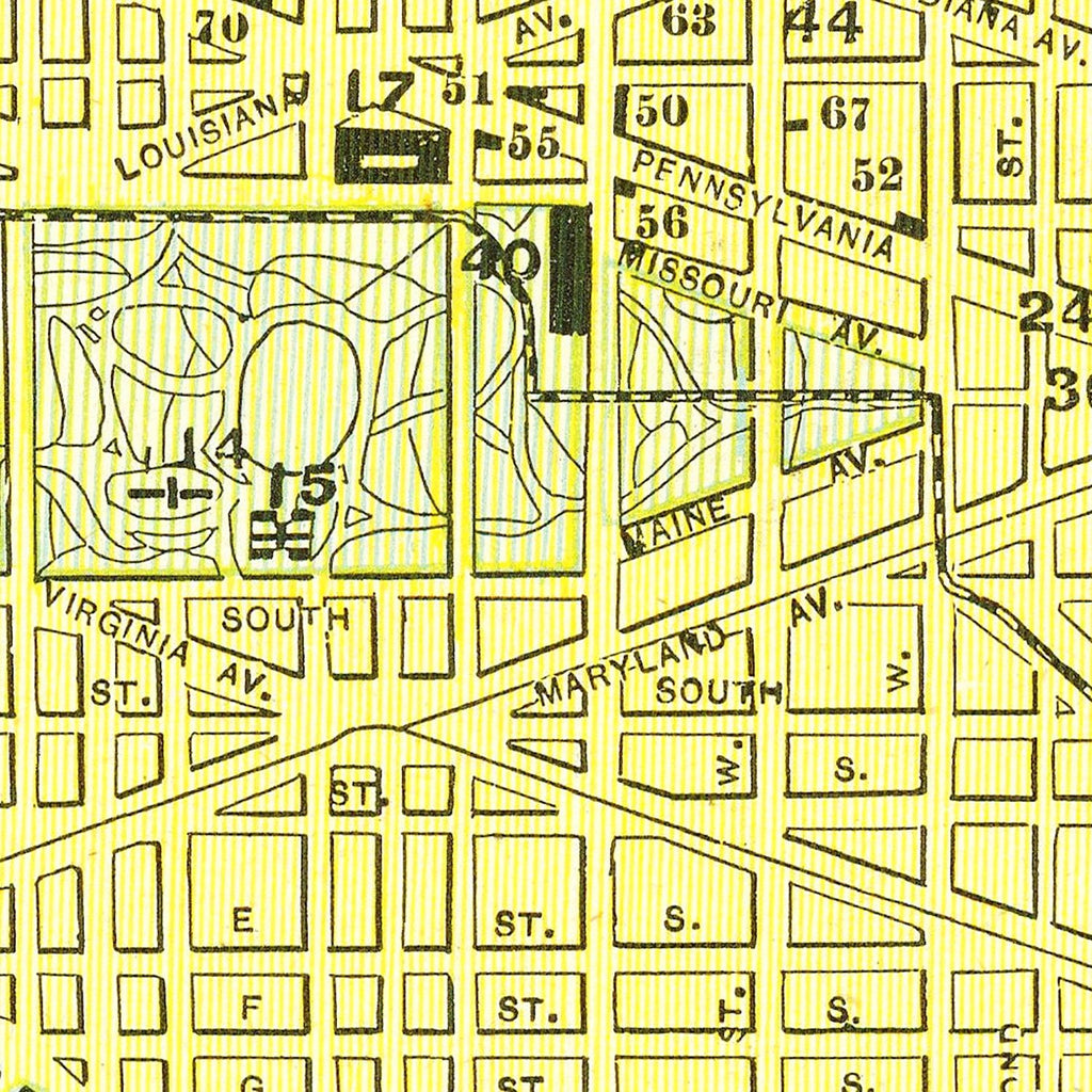 Vintage Map of Washington, DC 1899
