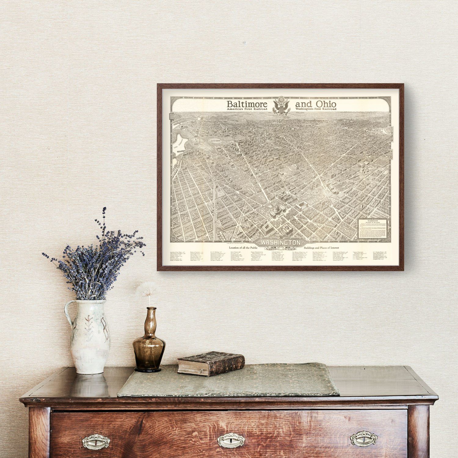 Vintage Map of Washington, DC 1923