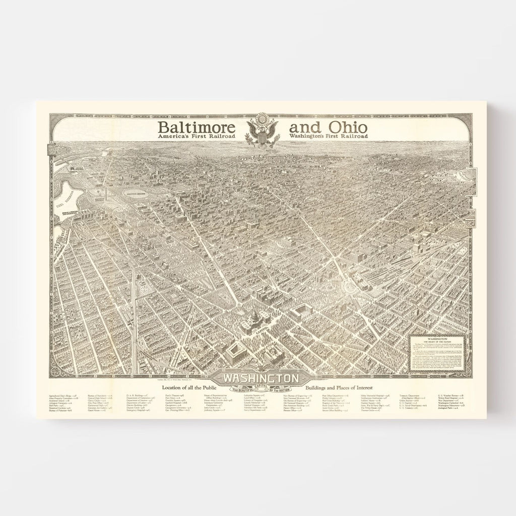 Vintage Map of Washington, DC 1923