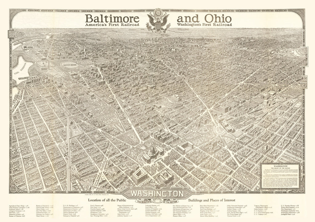Vintage Map of Washington, DC 1923