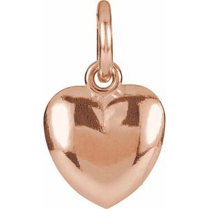 14K Rose Gold Posh Mommy® Puffed Heart Charm/Pendant