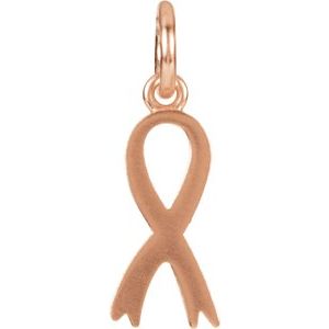 14K Rose Gold Posh Mommy® Breast Cancer Awareness Charm/Pendant – image 3
