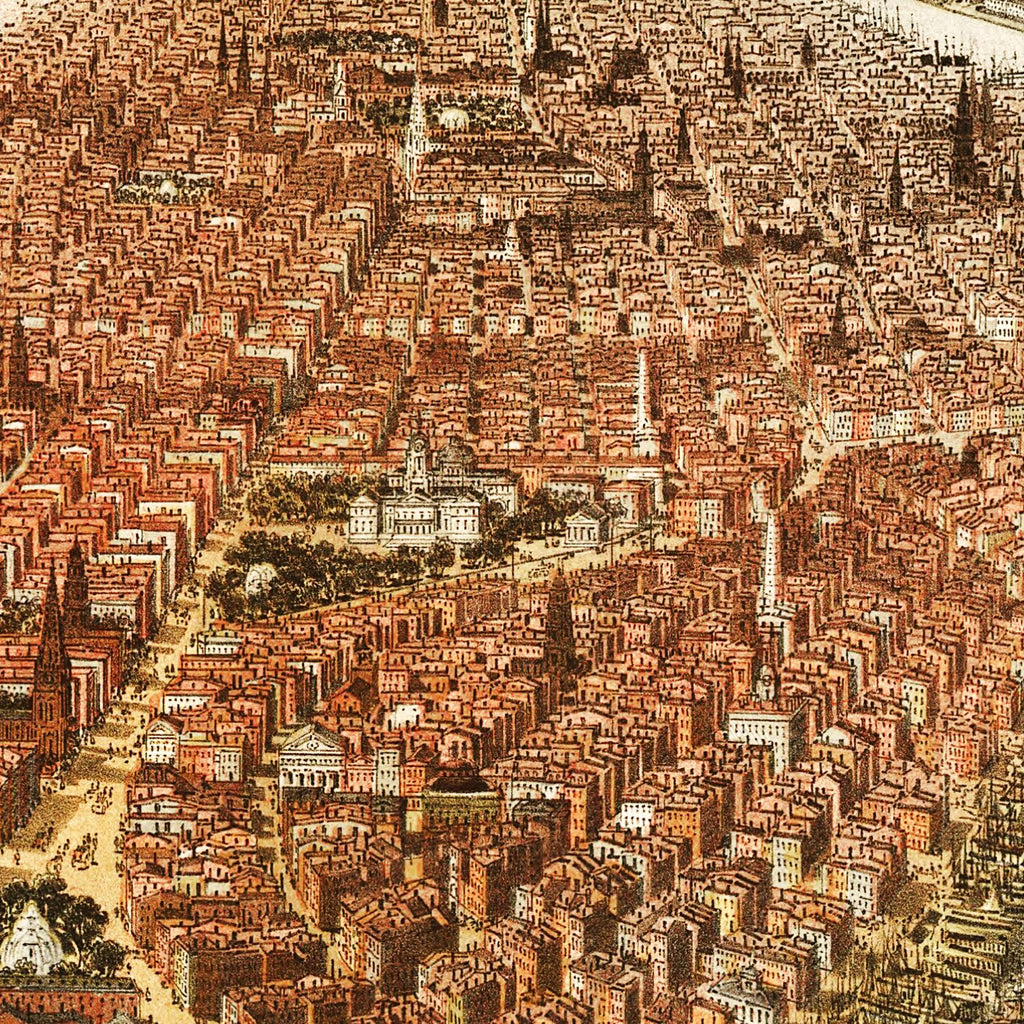 Vintage Map of NYC, New York 1865