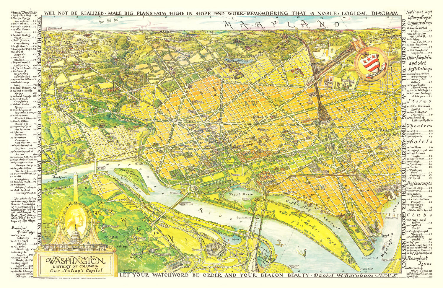 Vintage Map of Washington, DC 1948