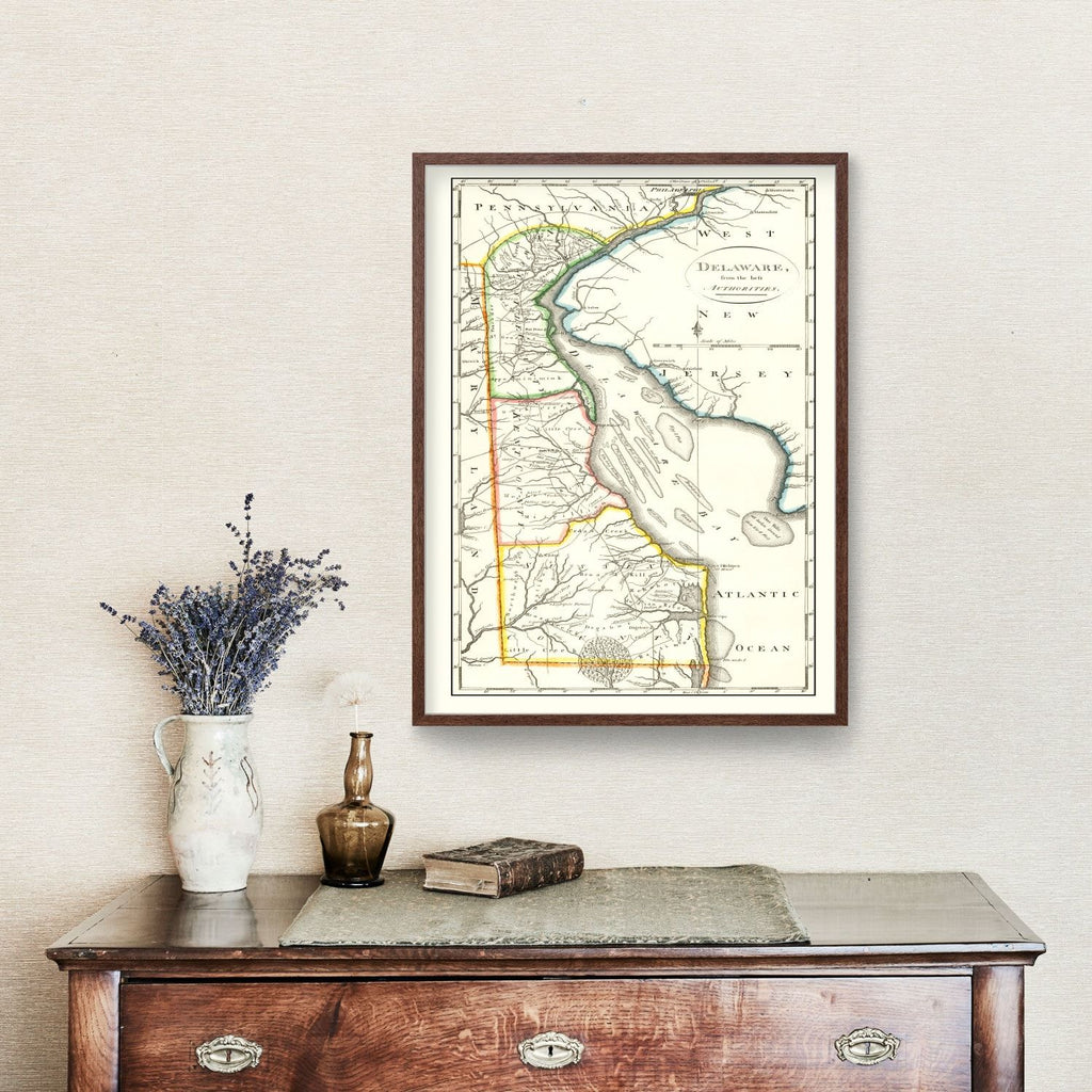 Vintage Map of Delaware 1814