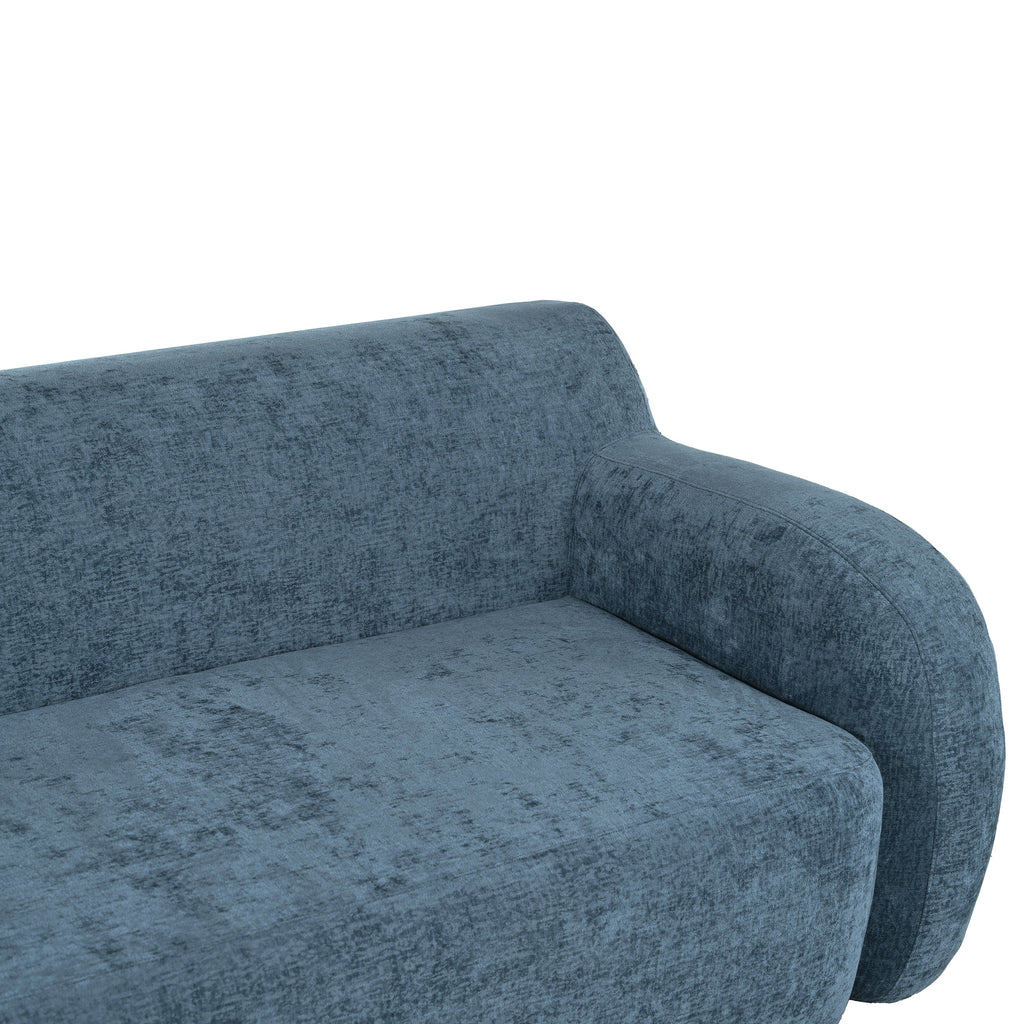 U_Style 81.5' Minimalist Compression Sofa, Curved Design, 3-Seater Casual Sofa for Living Rooms, Bedrooms, and Apartments
