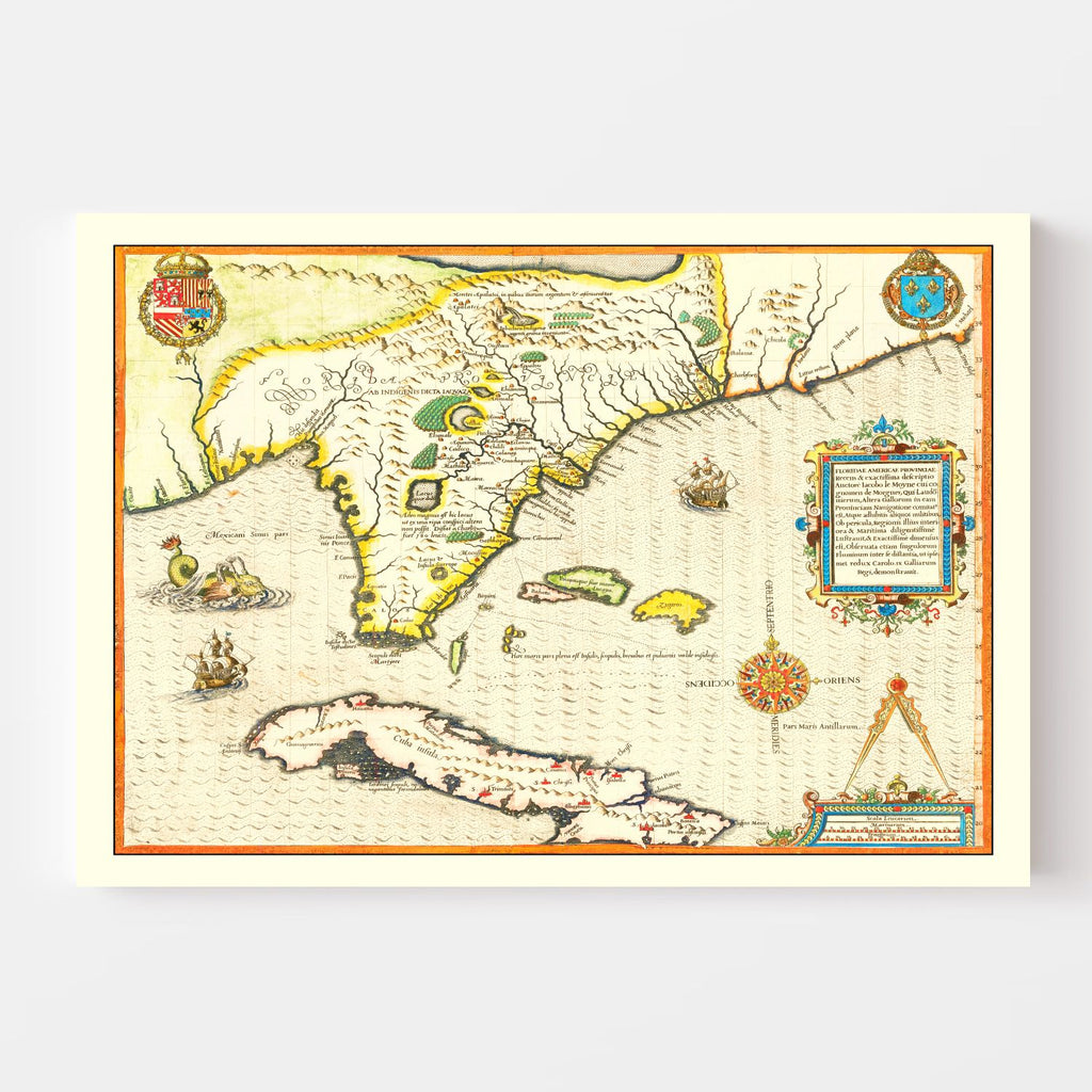 Vintage Map of Florida 1591
