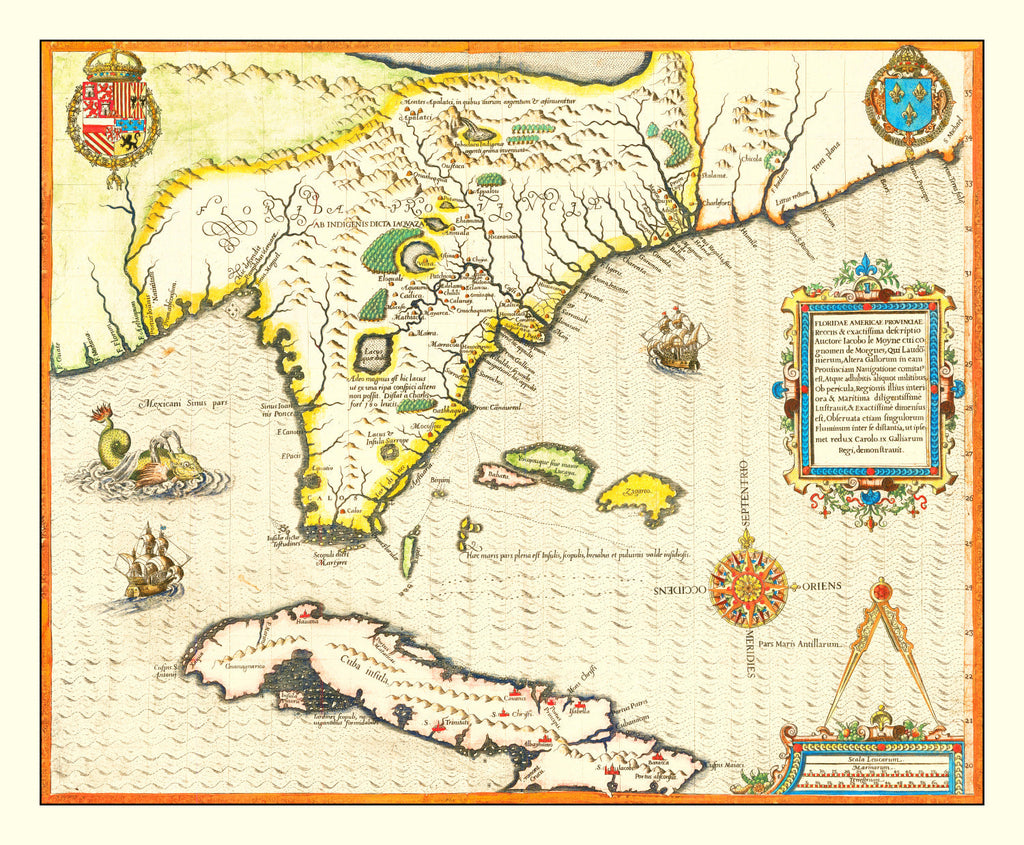 Vintage Map of Florida 1591