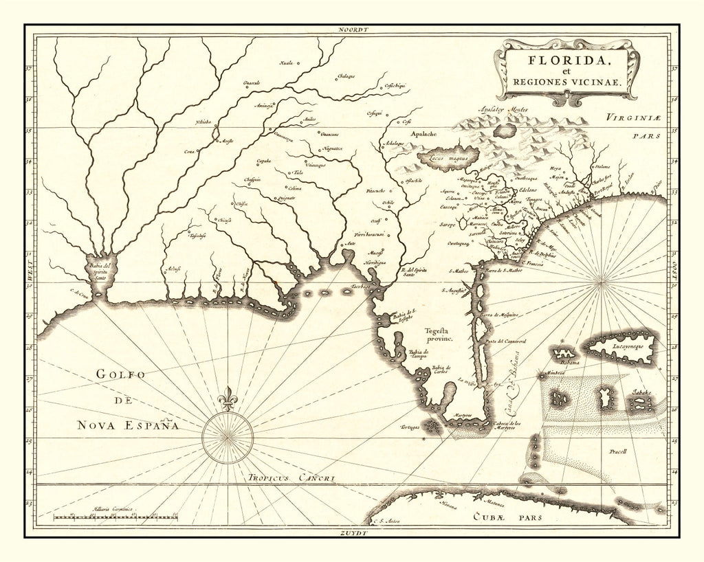 Vintage Map of Florida 1834