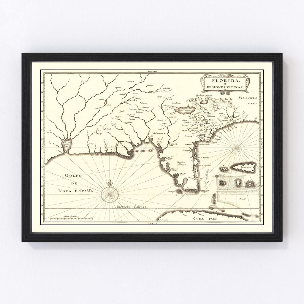 Vintage Map of Florida 1834
