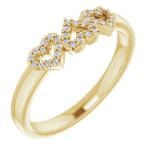 14K Yellow Gold .08 CTW Natural Diamond Heart Ring