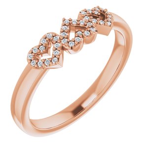 14K Rose Gold .08 CTW Natural Diamond Heart Ring