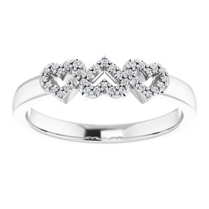 Sterling Silver .08 CTW Natural Diamond Heart Ring