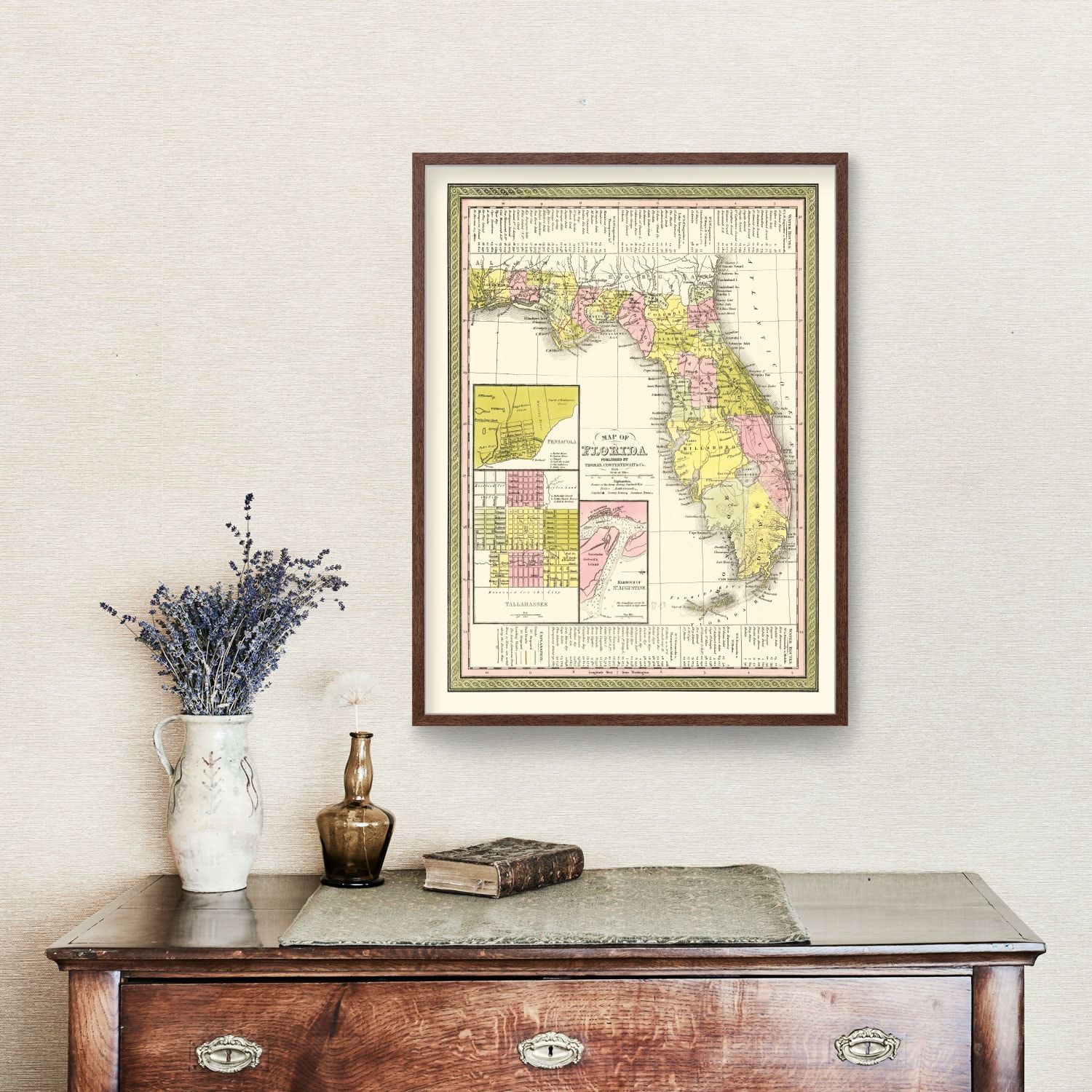 Vintage Map of Florida 1854