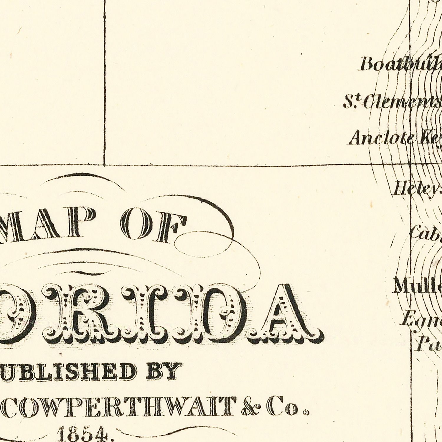 Vintage Map of Florida 1854