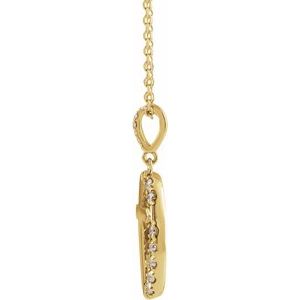14K Yellow Gold 1/5 CTW Natural Diamond Halo-Style Cross 16-18" Necklace
