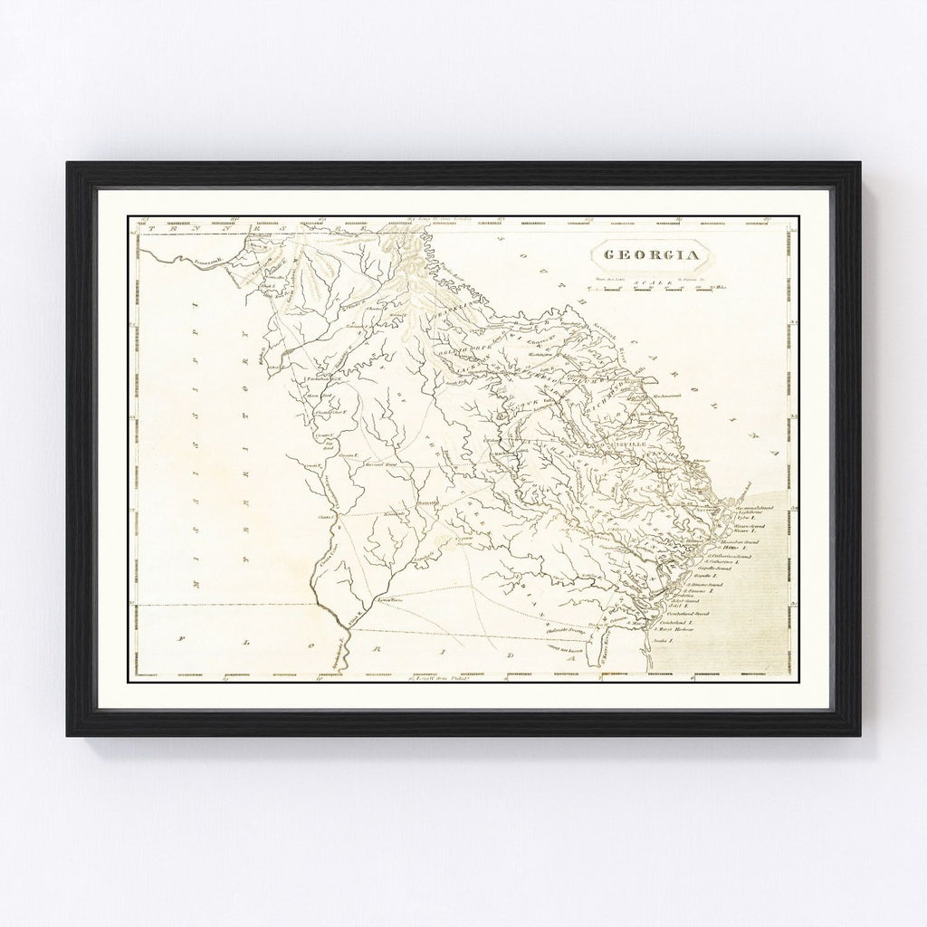 Vintage Map of Georgia 1805