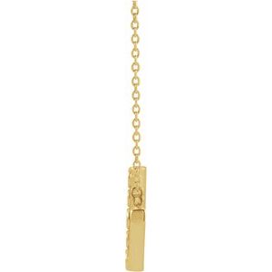 14K Yellow Gold 1/8 CTW Natural Diamond Geometric 18" Necklace