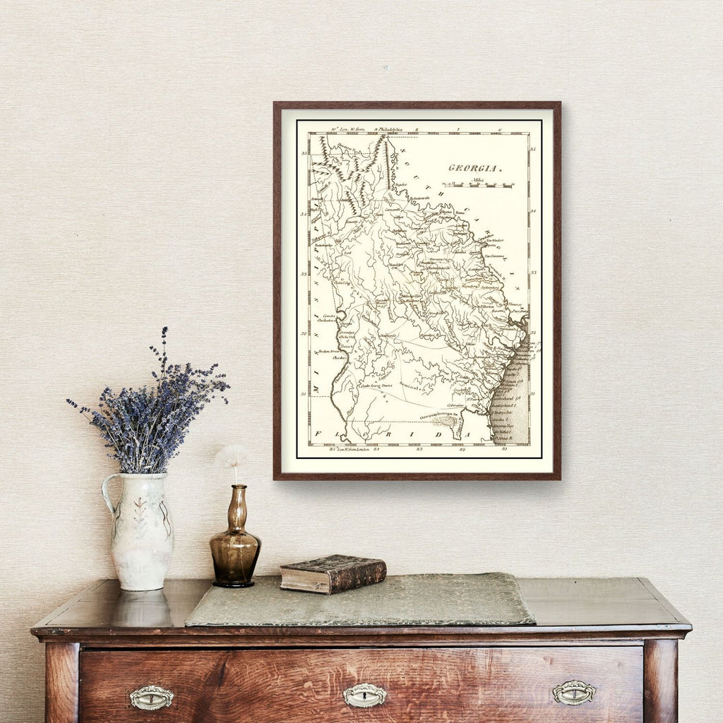 Vintage Map of Georgia 1814