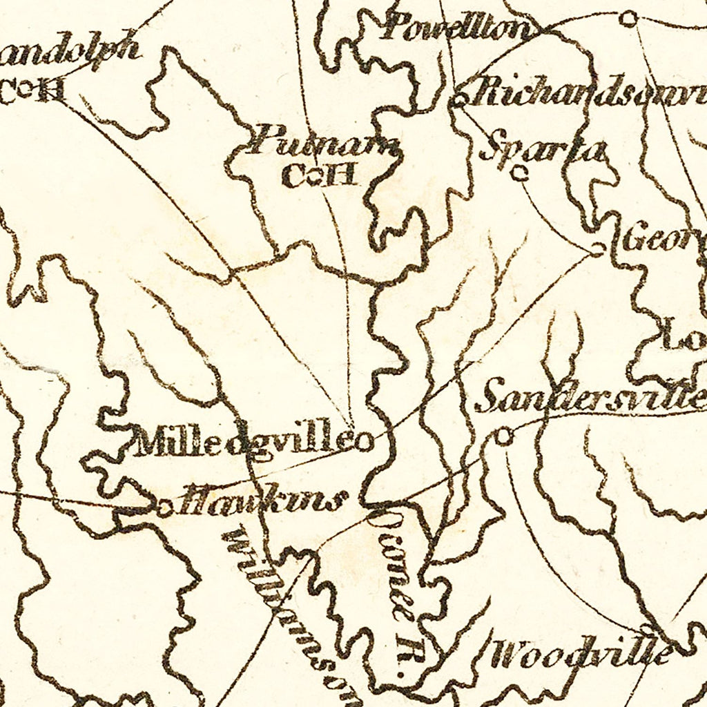 Vintage Map of Georgia 1814