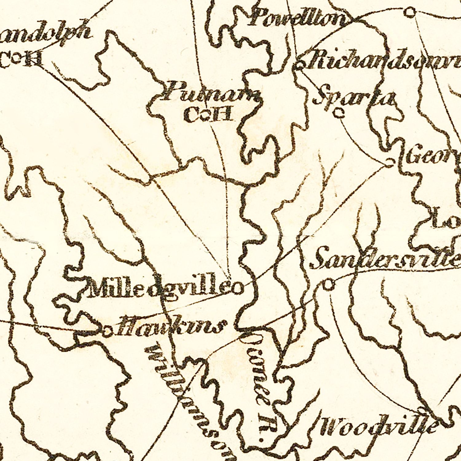 Vintage Map of Georgia 1814