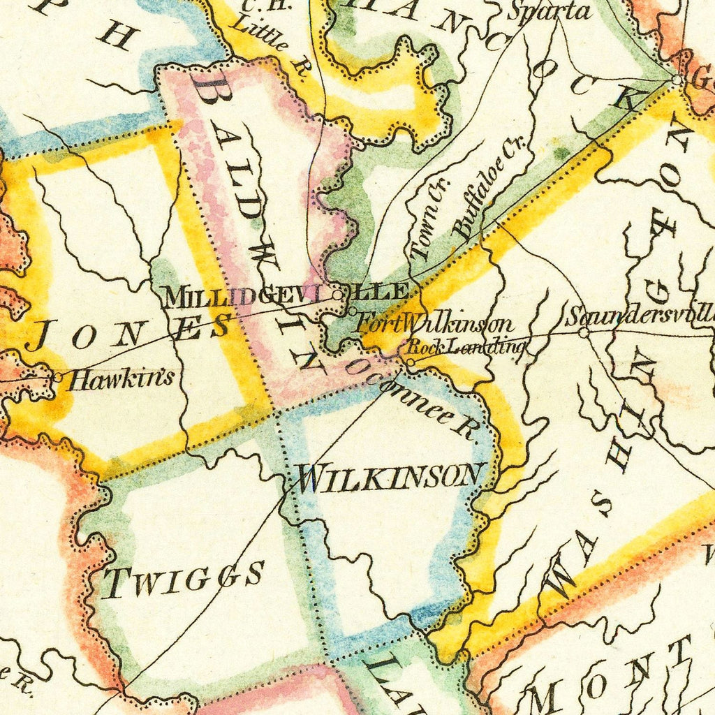 Vintage Map of Georgia 1814