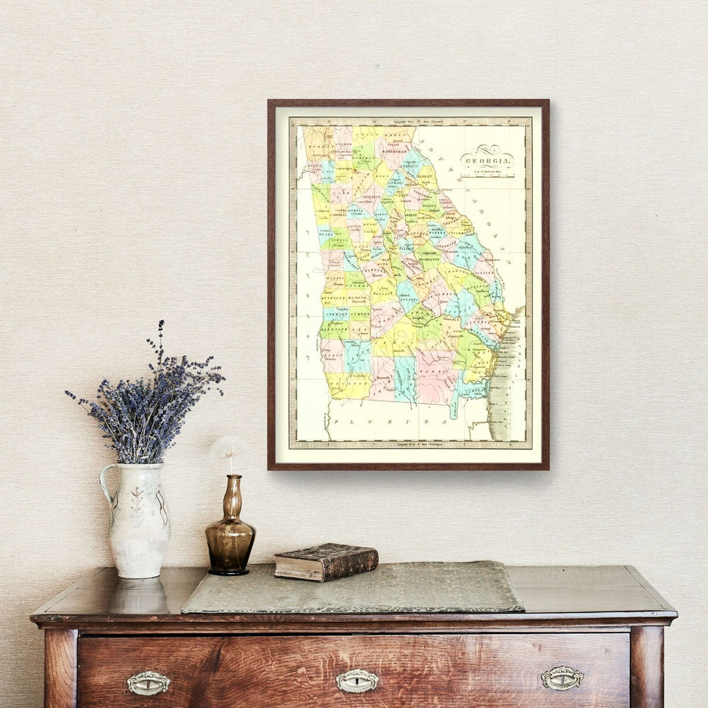 Vintage Map of Georgia 1834